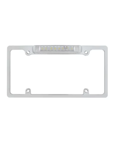 (CARD) CHROME DELUXELED LICENSE PLATE FRAME - 8 WHITE LED (CARD) CHROME DELUXELED LICENSE PLATE FRAME - 8 WHITE LED