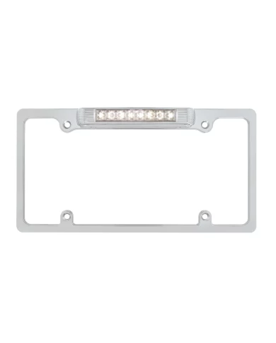 (CARD) CHROME DELUXELED LICENSE PLATE FRAME - 8 WHITE LED (CARD) CHROME DELUXELED LICENSE PLATE FRAME - 8 WHITE LED
