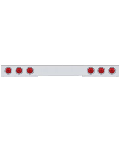 (BULK) CHROME 1 PIECE REAR LIGHT BAR W/ SIX 10 RED LED 4" LIGHT W/ VISOR - RED LENS (BULK) CHROME 1 PIECE REAR LIGHT BAR W/ SIX 10 RED LED 4" LIGHT W/ VISOR - RED LENS