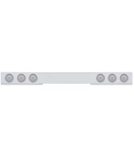 (BULK) CHROME 1 PIECE REAR LIGHT BAR W/ SIX 10 RED LED 4" LIGHT W/ VISOR - CLEAR LENS
