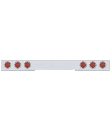 (BULK) STAINLESS STEEL 1 PIECE REAR LIGHT BAR W/ SIX 12 RED LED 4" REFLECTOR LIGHT W/ VISOR - RED LENS (BULK) STAINLESS STEEL 1 PIECE REAR LIGHT BAR W/ SIX 12 RED LED 4" REFLECTOR LIGHT W/ VISOR - RED LENS