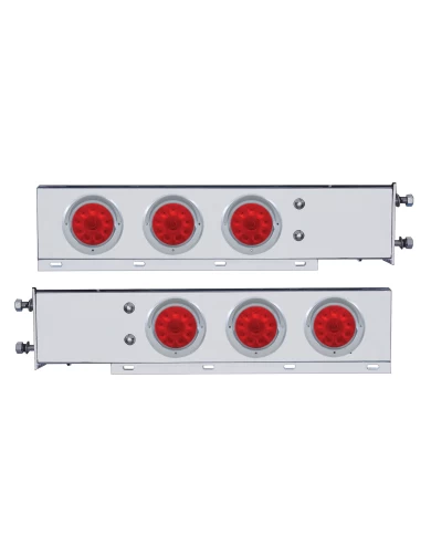 (2/BULK) CR. SPRING LOADED REAR LIGHT BAR W/ SIX 10 RED LED 4" RED LENS LIGHT W/ VISOR - 3 3/4" BOLT PATTERN (2/BULK) CR. SPRING LOADED REAR LIGHT BAR W/ SIX 10 RED LED 4" RED LENS LIGHT W/ VISOR - 3 3/4" BOLT PATTERN