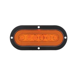 UP36954-22 LED 6" Oval Flange Mount GloLight (Turn Signal) - Amber LED/Amber Lens