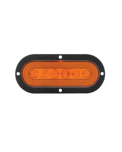 UP36954-22 LED 6" Oval Flange Mount GloLight (Turn Signal) - Amber LED/Amber Lens