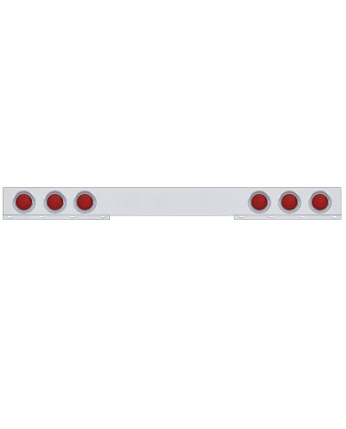 (BULK) CHROME 1 PIECE REAR LIGHT BAR W/ SIX 36 RED LED 4" ECONOMY LIGHT W/ VISOR - RED LENS (BULK) CHROME 1 PIECE REAR LIGHT BAR W/ SIX 36 RED LED 4" ECONOMY LIGHT W/ VISOR - RED LENS