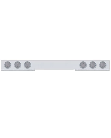 (BULK) CHROME 1 PIECE REAR LIGHT BAR W/ SIX 36 RED LED 4" ECONOMY LIGHT W/ VISOR - CLEAR LENS (BULK) CHROME 1 PIECE REAR LIGHT BAR W/ SIX 36 RED LED 4" ECONOMY LIGHT W/ VISOR - CLEAR LENS