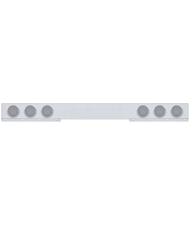 (BULK) STAINLESS STEEL 1 PIECE REAR LIGHT BAR W/ SIX 36 RED LED 4" ECONOMY LIGHT W/ VISOR - CLEAR LENS (BULK) STAINLESS STEEL 1 PIECE REAR LIGHT BAR W/ SIX 36 RED LED 4" ECONOMY LIGHT W/ VISOR - CLEAR LENS