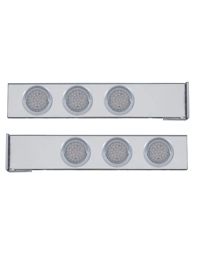 (2/BULK) CR. 2 PCS. REAR LIGHT BAR W/ SIX 36 LED 4" CLEAR LENS ECONOMY LIGHT W/ VISOR - 4 HOLE FLANGE MOUNT (2/BULK) CR. 2 PCS. REAR LIGHT BAR W/ SIX 36 LED 4" CLEAR LENS ECONOMY LIGHT W/ VISOR - 4 HOLE FLANGE MOUNT