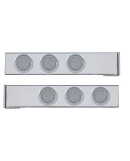 (2/BULK) CR. 2 PCS. REAR LIGHT BAR W/ SIX 36 LED 4" CLEAR LENS ECONOMY LIGHT W/ VISOR - 4 HOLE FLANGE MOUNT (2/BULK) CR. 2 PCS. REAR LIGHT BAR W/ SIX 36 LED 4" CLEAR LENS ECONOMY LIGHT W/ VISOR - 4 HOLE FLANGE MOUNT