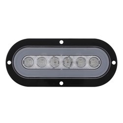 UP36956-22 LED 6" Oval Flange Mount GloLight (Turn Signal) - Amber LED/Clear Lens