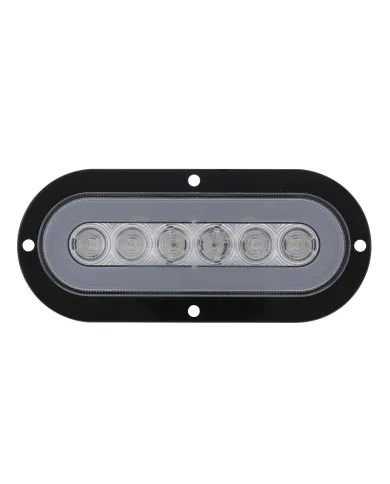 UP36956-22 LED 6" Oval Flange Mount GloLight (Turn Signal) - Amber LED/Clear Lens