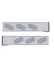 (2/BULK) CR. 2 PCS. REAR LIGHT BAR W/ 6 SLANTED 19 LED OVAL CLEAR LENS LIGHT W/ VISOR - 4 HOLE FLANGE MOUNT (2/BULK) CR. 2 PCS. REAR LIGHT BAR W/ 6 SLANTED 19 LED OVAL CLEAR LENS LIGHT W/ VISOR - 4 HOLE FLANGE MOUNT