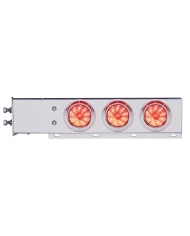 (2/BULK) ECONOMY 430 S.S. SPRING LOADED REAR LIGHT BAR W/ SIX 10 RED LED 4" LIGHT W/ VISOR - RED LENS (2" B.P.)