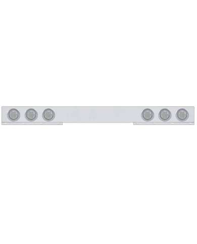 (BULK) STAINLESS STEEL 1 PIECE REAR LIGHT BAR W/ SIX 7 RED LED 4" ECONOMY LIGHT W/ VISOR - CLEAR LENS (BULK) STAINLESS STEEL 1 PIECE REAR LIGHT BAR W/ SIX 7 RED LED 4" ECONOMY LIGHT W/ VISOR - CLEAR LENS