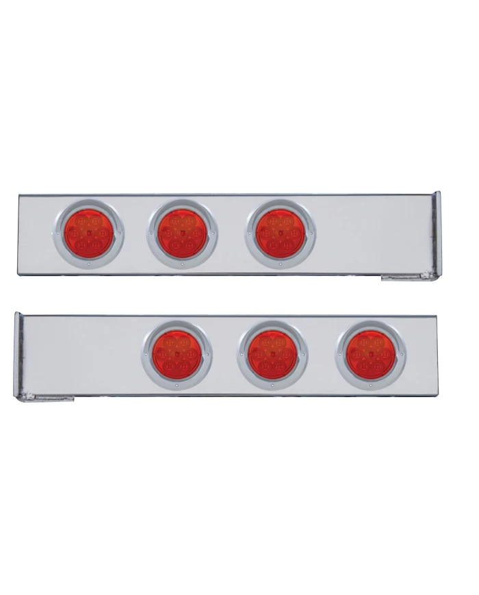 (2/BULK) CR. 2 PCS. REAR LIGHT BAR W/ SIX 7 LED 4" RED LENS ECONOMY LIGHT W/ VISOR - 4 HOLE FLANGE MOUNT (2/BULK) CR. 2 PCS. REAR LIGHT BAR W/ SIX 7 LED 4" RED LENS ECONOMY LIGHT W/ VISOR - 4 HOLE FLANGE MOUNT