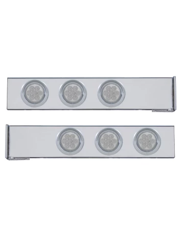 (2/BULK) CR. 2 PCS. REAR LIGHT BAR W/ SIX 7 LED 4" CLEAR LENS ECONOMY LIGHT W/ VISOR - 4 HOLE FLANGE MOUNT (2/BULK) CR. 2 PCS. REAR LIGHT BAR W/ SIX 7 LED 4" CLEAR LENS ECONOMY LIGHT W/ VISOR - 4 HOLE FLANGE MOUNT