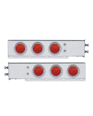 (2/BULK) CR. SPRING LOADED REAR LIGHT BAR W/ SIX 7 RED LED 4" RED LENS LIGHT W/ VISOR - 2 1/2" BOLT PATTERN