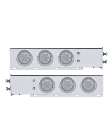 (2/BULK) CR. SPRING LOADED REAR LIGHT BAR W/ SIX 7 RED LED 4" CLEAR LENS LIGHT W/ VISOR - 2 1/2" BOLT PATTERN (2/BULK) CR. SPRING LOADED REAR LIGHT BAR W/ SIX 7 RED LED 4" CLEAR LENS LIGHT W/ VISOR - 2 1/2" BOLT PATTERN