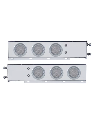 (2/BULK) ECONOMY 430 S.S. SPRING LOADED REAR LIGHT BAR W/ SIX 36 RED LED 4" CLEAR LENS LIGHT W/ VISOR - 2 1/2" BOLT PATTERN (2/BULK) ECONOMY 430 S.S. SPRING LOADED REAR LIGHT BAR W/ SIX 36 RED LED 4" CLEAR LENS LIGHT W/ VISOR - 2 1/2" BOLT PATTERN