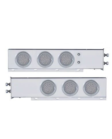 (2/BULK) ECONOMY 430 S.S. SPRING LOADED REAR LIGHT BAR W/ SIX 36 RED LED 4" CLEAR LENS LIGHT W/ VISOR - 2" BOLT PATTERN (2/BULK) ECONOMY 430 S.S. SPRING LOADED REAR LIGHT BAR W/ SIX 36 RED LED 4" CLEAR LENS LIGHT W/ VISOR - 2" BOLT PATTERN