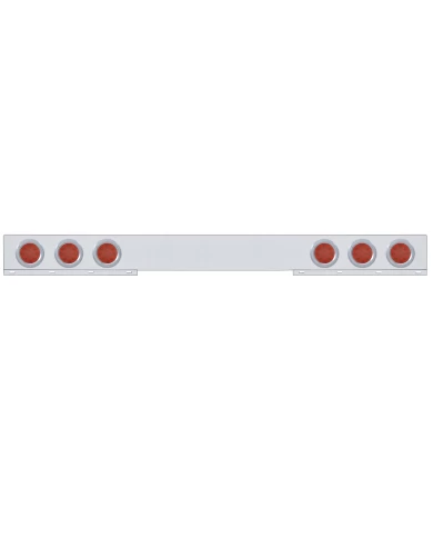 (BULK) CHROME REAR LIGHT BAR W/ SIX 12 RED LED 4" REFLECTOR LIGHT W/ BEZEL - RED LENS (BULK) CHROME REAR LIGHT BAR W/ SIX 12 RED LED 4" REFLECTOR LIGHT W/ BEZEL - RED LENS