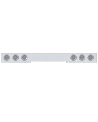 (BULK) CHROME REAR LIGHT BAR W/ SIX 12 RED LED 4" REFLECTOR LIGHT W/ BEZEL - CLEAR LENS (BULK) CHROME REAR LIGHT BAR W/ SIX 12 RED LED 4" REFLECTOR LIGHT W/ BEZEL - CLEAR LENS