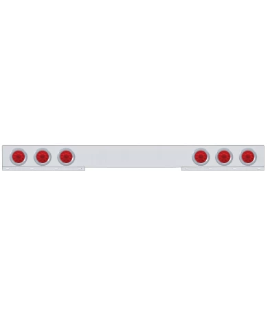 (BULK) CHROME REAR LIGHT BAR W/ SIX 10 RED LED 4" LIGHT W/ BEZEL - RED LENS (BULK) CHROME REAR LIGHT BAR W/ SIX 10 RED LED 4" LIGHT W/ BEZEL - RED LENS
