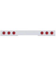 (BULK) CHROME REAR LIGHT BAR W/ SIX 10 RED LED 4" LIGHT W/ BEZEL - RED LENS