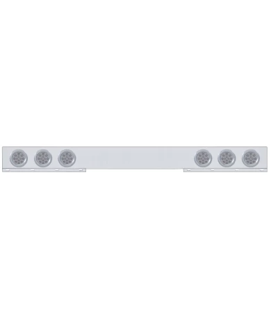 (BULK) STAINLESS STEEL REAR LIGHT BAR W/ SIX 12 RED LED 4" REFLECTOR LIGHT W/ BEZEL - CLEAR LENS (BULK) STAINLESS STEEL REAR LIGHT BAR W/ SIX 12 RED LED 4" REFLECTOR LIGHT W/ BEZEL - CLEAR LENS