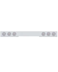(BULK) STAINLESS STEEL REAR LIGHT BAR W/ SIX 10 RED LED 4" LIGHT W/ BEZEL - CLEAR LENS