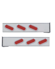 (2/BULK) CR. 2 PCS. REAR LT BAR W/ 6 SLANTED 12 LED OVAL RED LENS REFLECTOR LT W/ BEZEL - 4 HOLE FLANGE MOUNT (2/BULK) CR. 2 PCS. REAR LT BAR W/ 6 SLANTED 12 LED OVAL RED LENS REFLECTOR LT W/ BEZEL - 4 HOLE FLANGE MOUNT