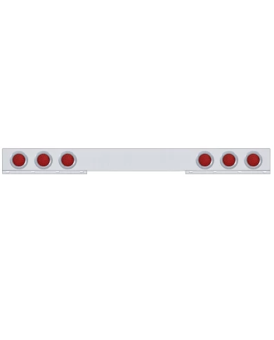 (BULK) CHROME 1 PIECE REAR LIGHT BAR W/ SIX 36 RED LED 4" ECONOMY LIGHT W/ BEZEL - RED LENS (BULK) CHROME 1 PIECE REAR LIGHT BAR W/ SIX 36 RED LED 4" ECONOMY LIGHT W/ BEZEL - RED LENS