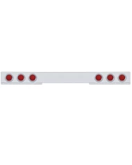 (BULK) CHROME 1 PIECE REAR LIGHT BAR W/ SIX 36 RED LED 4" ECONOMY LIGHT W/ BEZEL - RED LENS