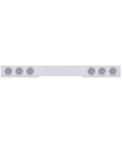 (BULK) CHROME 1 PIECE REAR LIGHT BAR W/ SIX 36 RED LED 4" ECONOMY LIGHT W/ BEZEL - CLEAR LENS (BULK) CHROME 1 PIECE REAR LIGHT BAR W/ SIX 36 RED LED 4" ECONOMY LIGHT W/ BEZEL - CLEAR LENS