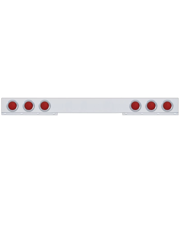 (BULK) STAINLESS STEEL 1 PIECE REAR LIGHT BAR W/ SIX 36 RED LED 4" ECONOMY LIGHT W/ BEZEL - RED LENS (BULK) STAINLESS STEEL 1 PIECE REAR LIGHT BAR W/ SIX 36 RED LED 4" ECONOMY LIGHT W/ BEZEL - RED LENS