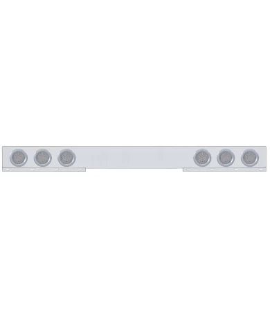 (BULK) STAINLESS STEEL 1 PIECE REAR LIGHT BAR W/ SIX 36 RED LED 4" ECONOMY LIGHT W/ BEZEL - CLEAR LENS (BULK) STAINLESS STEEL 1 PIECE REAR LIGHT BAR W/ SIX 36 RED LED 4" ECONOMY LIGHT W/ BEZEL - CLEAR LENS