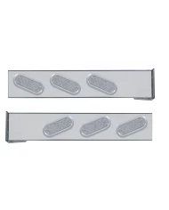 (2/BULK) CR. 2 PCS. REAR LIGHT BAR W/ 6 SLANTED 19 RED LED OVAL CLEAR LENS LIGHT W/ BEZEL - 4 HOLE FLANGE MOUNT (2/BULK) CR. 2 PCS. REAR LIGHT BAR W/ 6 SLANTED 19 RED LED OVAL CLEAR LENS LIGHT W/ BEZEL - 4 HOLE FLANGE MOUNT