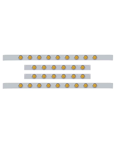 (BULK) S.S. KW 60" SLEEPER LIGHT PANEL WITH THIRTY 9 AMBER LED 2" LIGHT WITH VISOR - AMBER LENS (BULK) S.S. KW 60" SLEEPER LIGHT PANEL WITH THIRTY 9 AMBER LED 2" LIGHT WITH VISOR - AMBER LENS