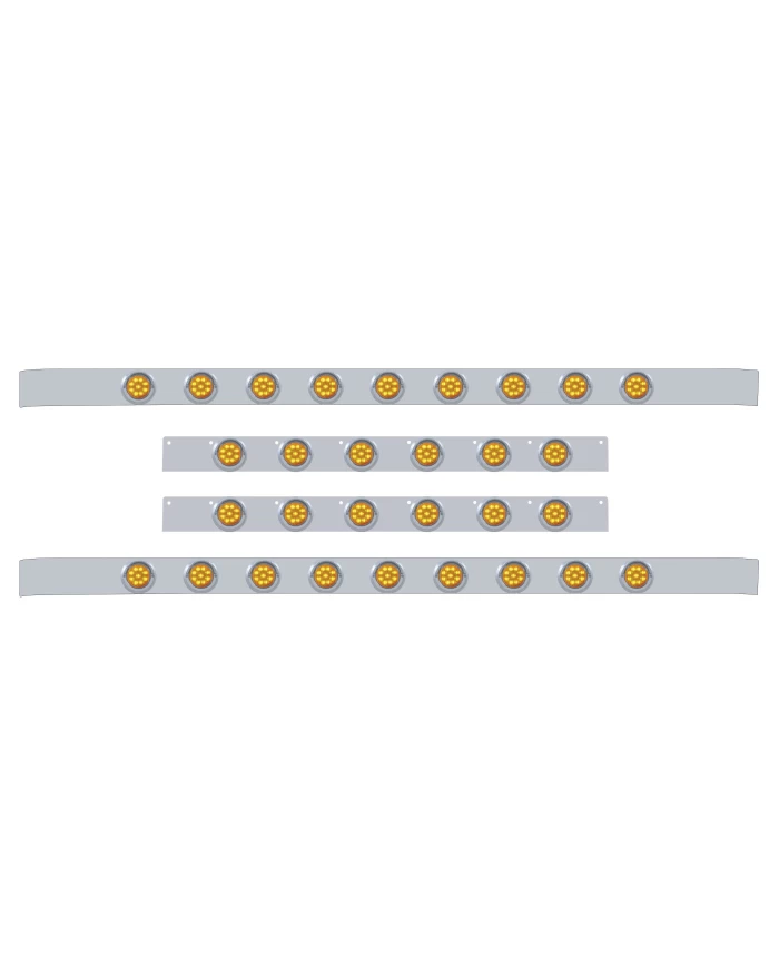 (BULK) S.S. KW 60" SLEEPER LIGHT PANEL WITH THIRTY 9 AMBER LED 2" LIGHT WITH VISOR - AMBER LENS