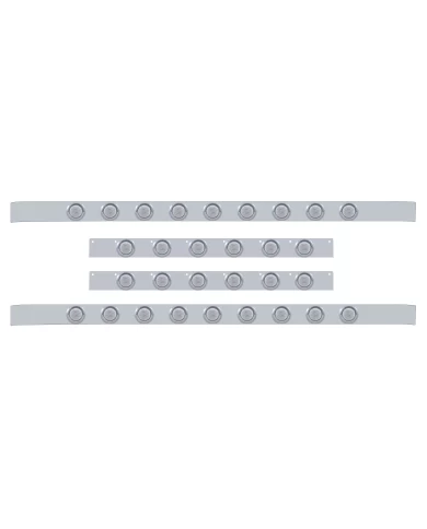 (BULK) S.S. KW 60" SLEEPER LIGHT PANEL WITH THIRTY 9 AMBER LED 2" LIGHT WITH VISOR - CLEAR LENS (BULK) S.S. KW 60" SLEEPER LIGHT PANEL WITH THIRTY 9 AMBER LED 2" LIGHT WITH VISOR - CLEAR LENS