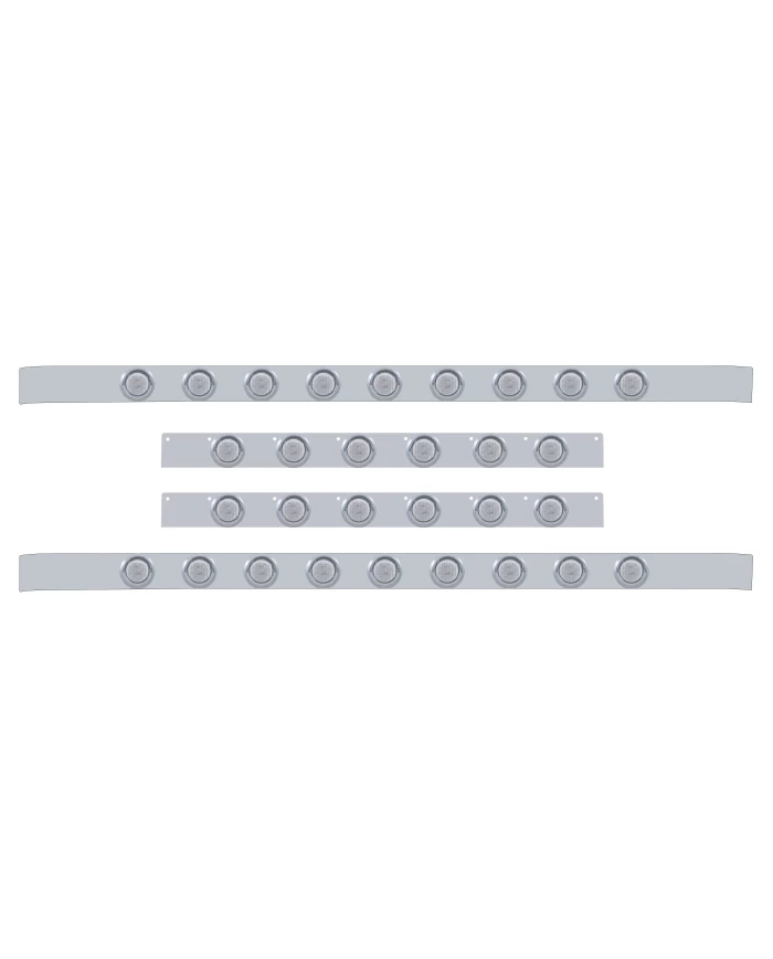 (BULK) S.S. KW 60" SLEEPER LIGHT PANEL WITH THIRTY 9 AMBER LED 2" LIGHT WITH VISOR - CLEAR LENS