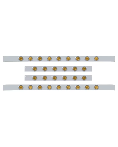 (BULK) S.S. KW 60" SLEEPER LIGHT PANEL WITH THIRTY 9 AMBER LED 2" REFLECTOR LIGHT WITH VISOR - AMBER LENS (BULK) S.S. KW 60" SLEEPER LIGHT PANEL WITH THIRTY 9 AMBER LED 2" REFLECTOR LIGHT WITH VISOR - AMBER LENS
