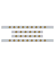 (BULK) S.S. KW 60" SLEEPER LIGHT PANEL WITH THIRTY 9 AMBER LED 2" REFLECTOR LIGHT WITH VISOR - AMBER LENS