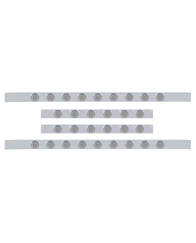 (BULK) S.S. KW 60" SLEEPER LIGHT PANEL WITH THIRTY 9 AMBER LED 2" REFLECTOR LIGHT WITH VISOR - CLEAR LENS (BULK) S.S. KW 60" SLEEPER LIGHT PANEL WITH THIRTY 9 AMBER LED 2" REFLECTOR LIGHT WITH VISOR - CLEAR LENS