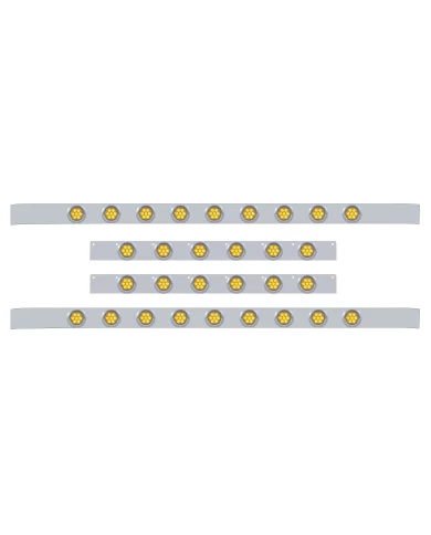 (BULK) S.S. KW 60" SLEEPER LIGHT PANEL WITH THIRTY 7 AMBER LED 2" REFLECTOR LIGHT WITH VISOR - AMBER LENS (BULK) S.S. KW 60" SLEEPER LIGHT PANEL WITH THIRTY 7 AMBER LED 2" REFLECTOR LIGHT WITH VISOR - AMBER LENS