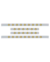 (BULK) S.S. KW 60" SLEEPER LIGHT PANEL WITH THIRTY 7 AMBER LED 2" REFLECTOR LIGHT WITH VISOR - AMBER LENS