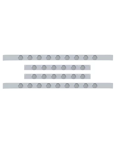 (BULK) S.S. KW 60" SLEEPER LIGHT PANEL WITH THIRTY 7 AMBER LED 2" REFLECTOR LIGHT WITH VISOR - CLEAR LENS (BULK) S.S. KW 60" SLEEPER LIGHT PANEL WITH THIRTY 7 AMBER LED 2" REFLECTOR LIGHT WITH VISOR - CLEAR LENS