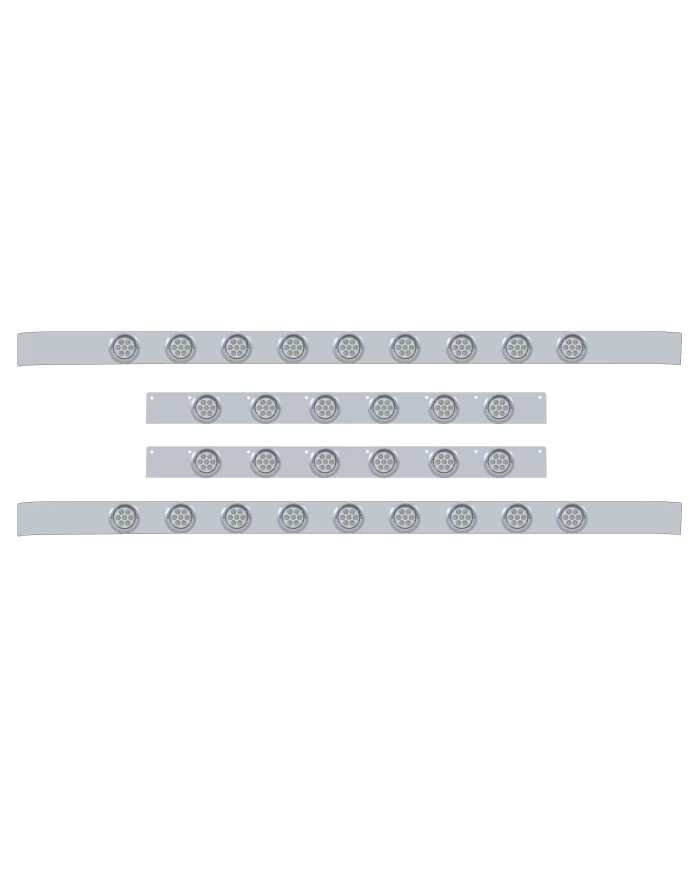 (BULK) S.S. KW 60" SLEEPER LIGHT PANEL WITH THIRTY 7 AMBER LED 2" REFLECTOR LIGHT WITH VISOR - CLEAR LENS