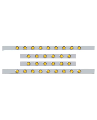 (BULK) S.S. KW 60" SLEEPER LIGHT PANEL WITH THIRTY 9 AMBER LED 2" BEEHIVE LIGHT WITH VISOR - AMBER LENS (BULK) S.S. KW 60" SLEEPER LIGHT PANEL WITH THIRTY 9 AMBER LED 2" BEEHIVE LIGHT WITH VISOR - AMBER LENS