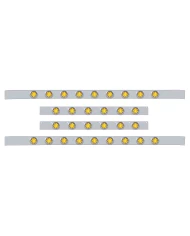 (BULK) S.S. KW 60" SLEEPER LIGHT PANEL WITH THIRTY 9 AMBER LED 2" BEEHIVE LIGHT WITH VISOR - AMBER LENS
